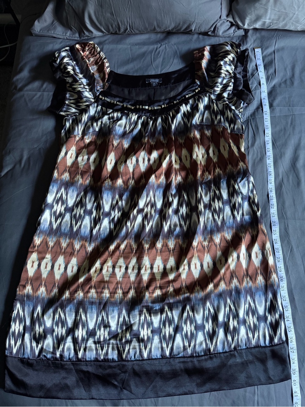 Dress Barn dark multi color Geometric Midi Dress